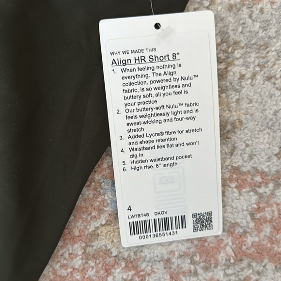 NWT LULULEMON ALIGN SHORT - Picture 2 of 3